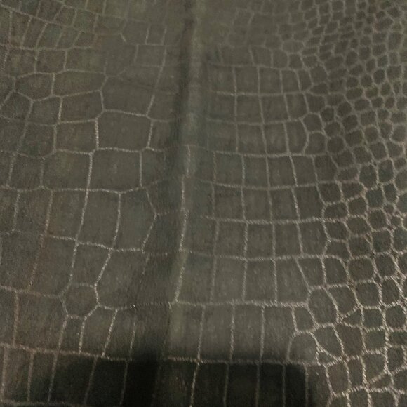 Bermans Vintage Black Crocodile Pattern Suede Leather Pants Size 8 Edgy Biker - Picture 4 of 14